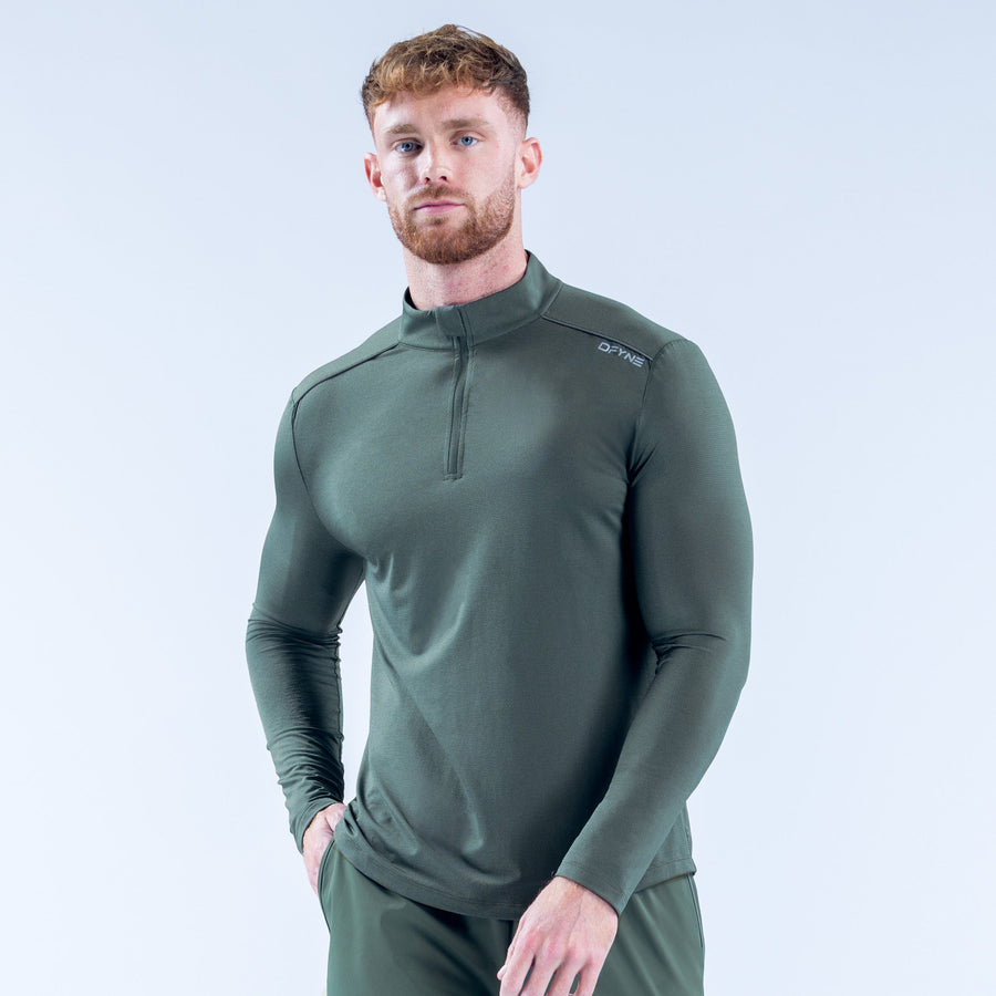 Haut quart de zip Charge Vert sapin